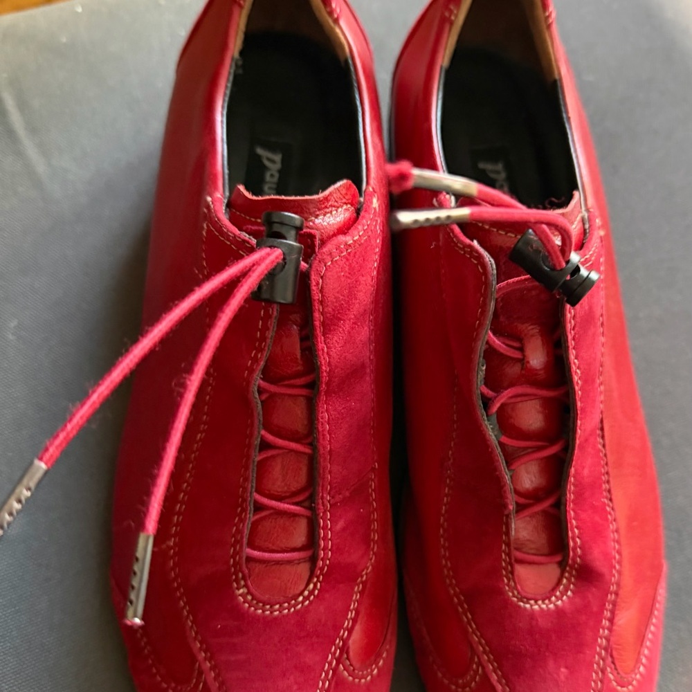 Paul Green Red Leather Women's Loafers - Picture 16 of 16